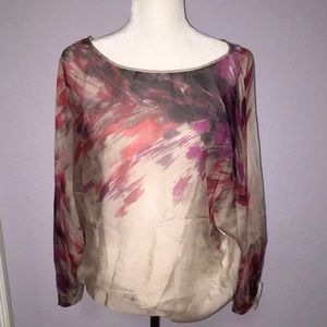 ZARA Women 100% Silk Blouse - XS, Long Sleeve